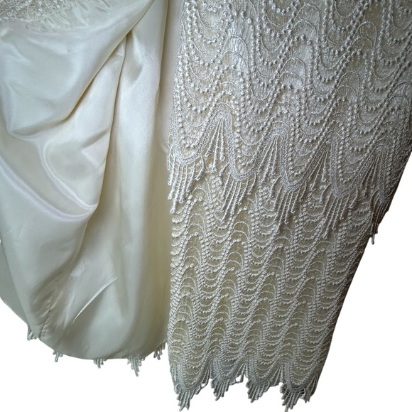 Vintage House of Bianchi NY Boston Off White Tiered Lace Delicate Dress Wedding - Picture 10 of 14